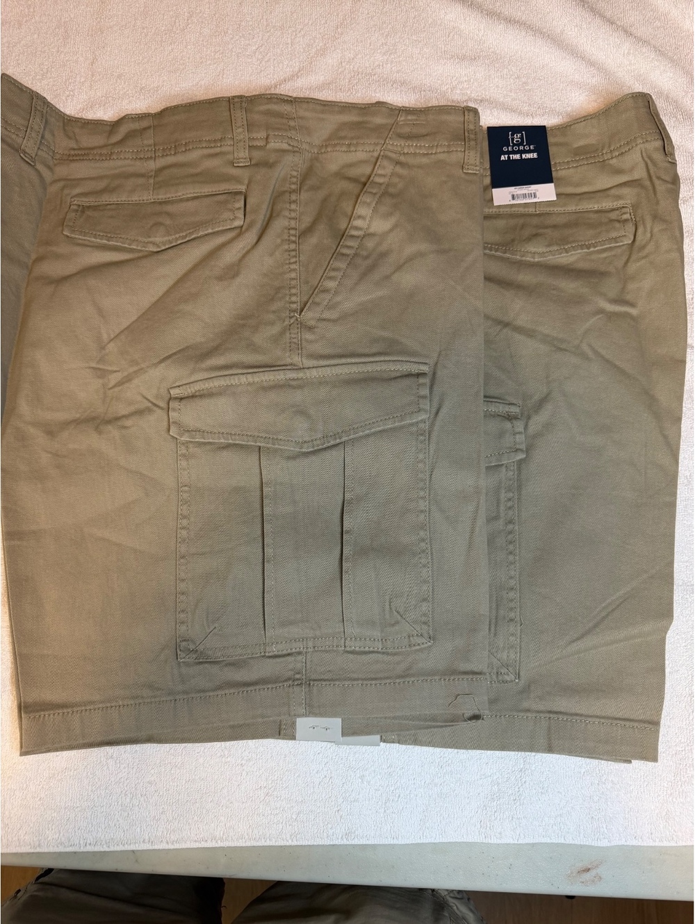 2-Pack George At The Shore Men's Khaki Cargo Shorts 10" Inseam - #1092